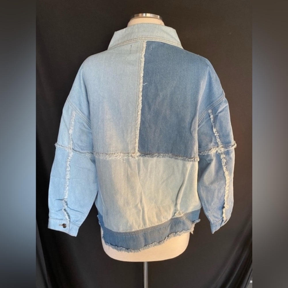 Women’s Patchwork Denim Jacket Large - image 2